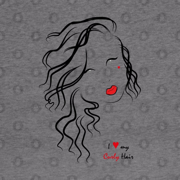 I love my curls -  wavy girl by SaraFuentesArt